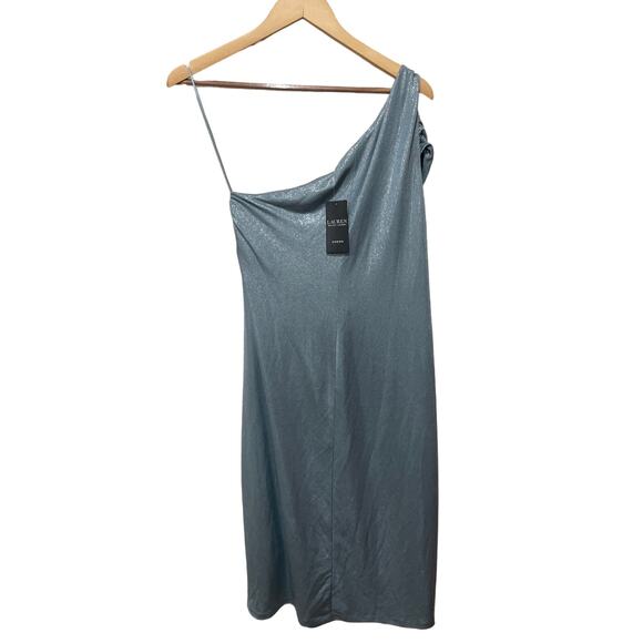 Lauren Ralph Lauren Shimmer Drape Cocktail and Party Dress Size 12 - Picture 3 of 3